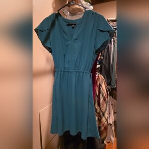 Green Flutter Sleeve Dress